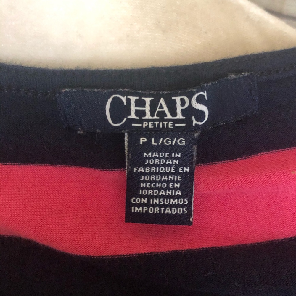 Chaps Striped Quarter Sleeve Top - Picture 2 of 2